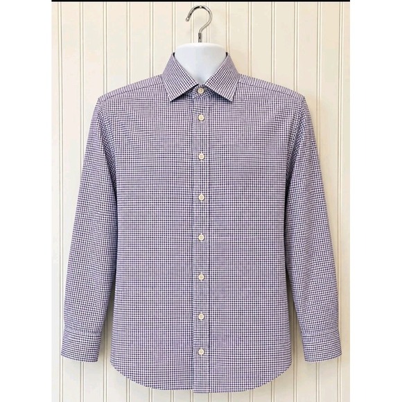 Charles Tyrwhitt Other - Charles Tyrwhitt Men's Dress Shirt 16/34 Slim Fit White Purple Non-Iron